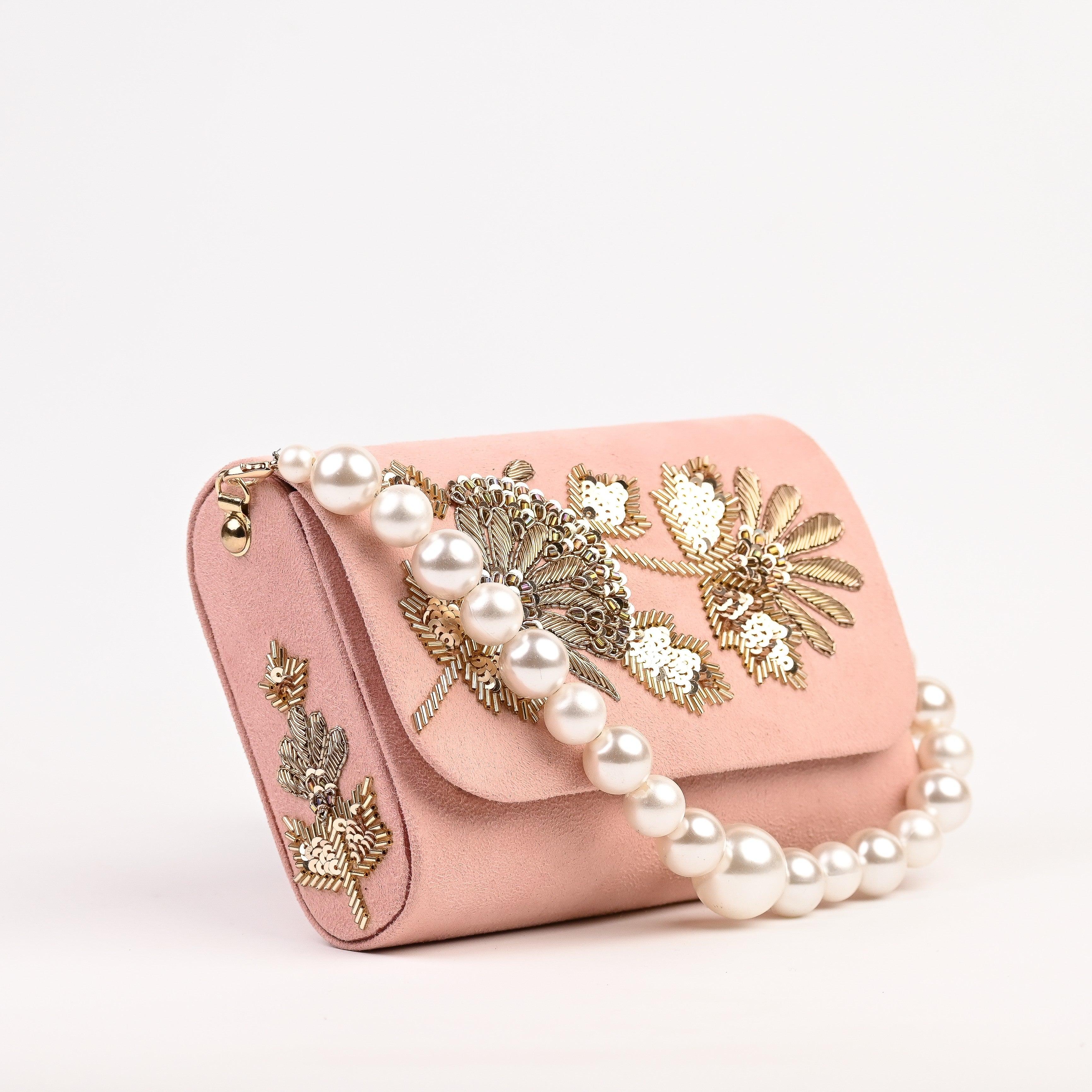 Sugarcrush bridal Embroidered Luxury Bag-Peach - SUGARCRUSH