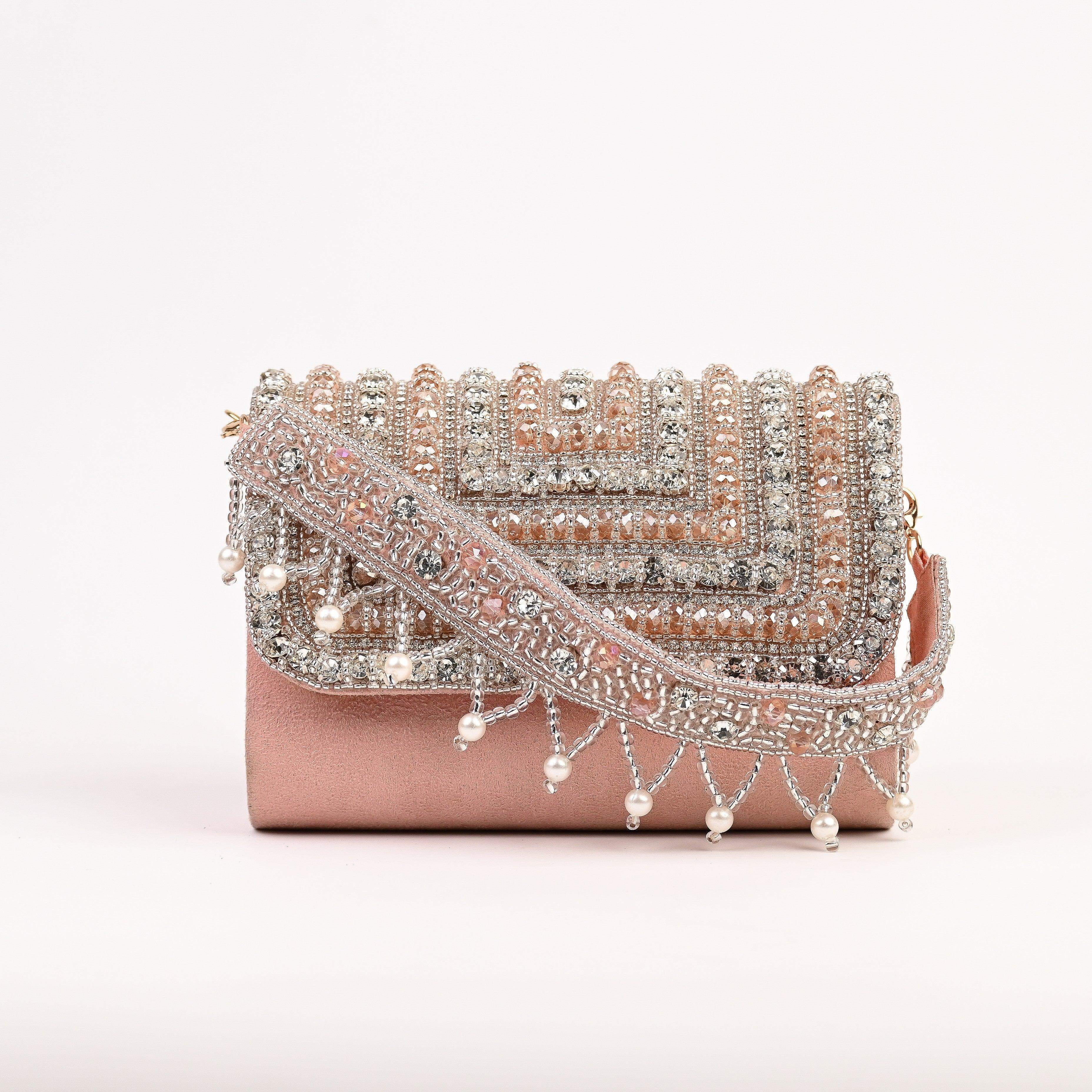 Sugarcrush bridal wedding Crystal Luxury Bag -Peach - SUGARCRUSH