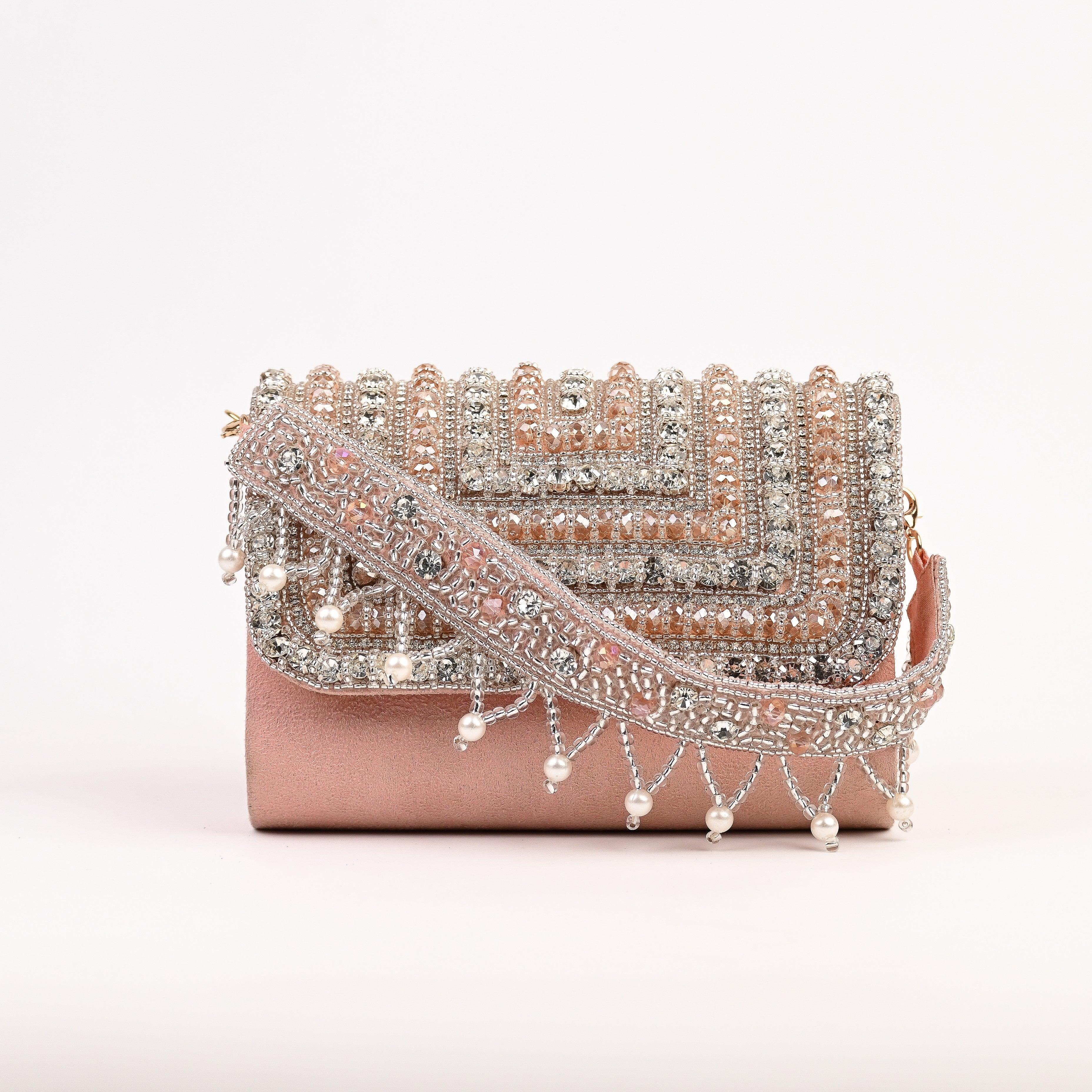 Sugarcrush bridal wedding Crystal Luxury Bag -Peach - SUGARCRUSH