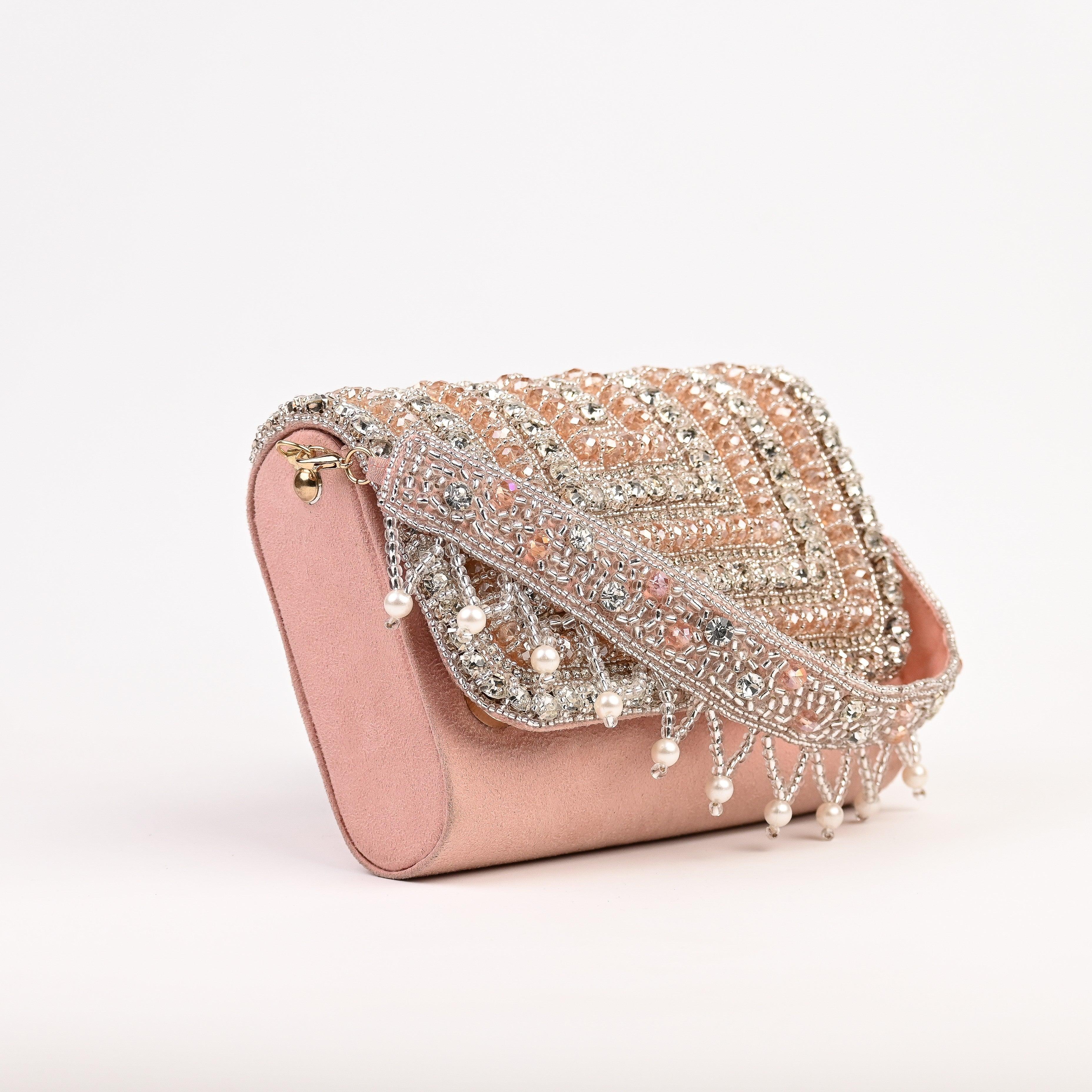 Sugarcrush bridal wedding Crystal Luxury Bag -Peach - SUGARCRUSH