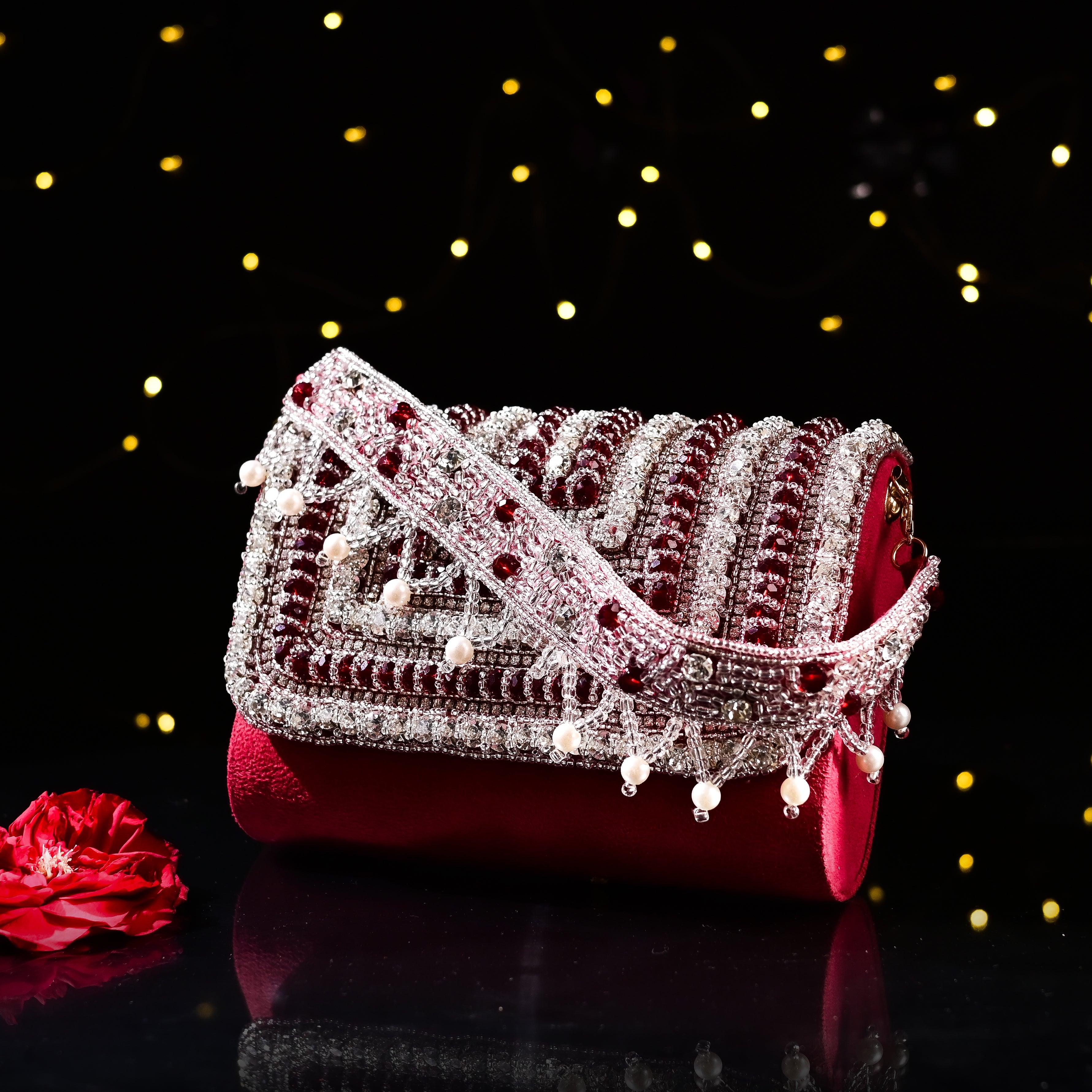 Sugarcrush bridal wedding Crystal Luxury Bag -Red - SUGARCRUSH