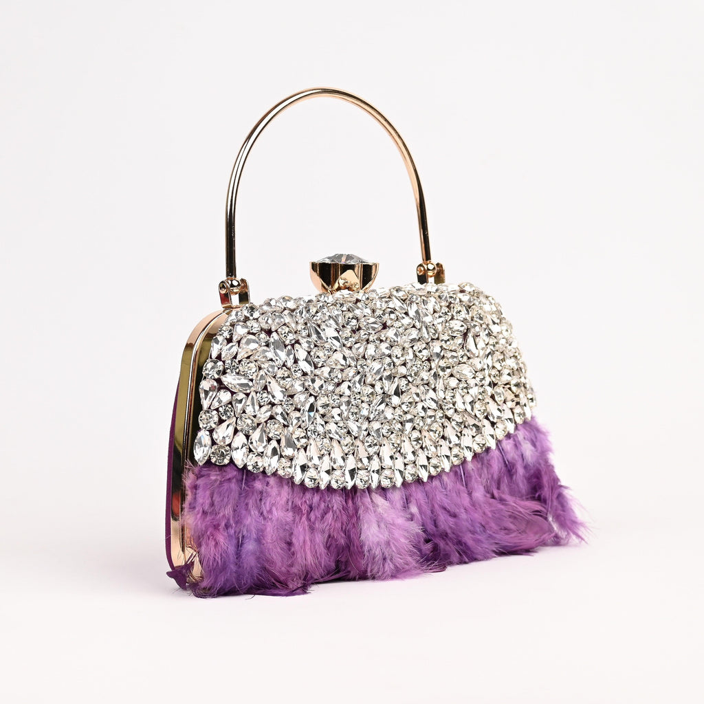 Sugarcrush Crystal Feather Luxury Bag-PINK - SUGARCRUSH