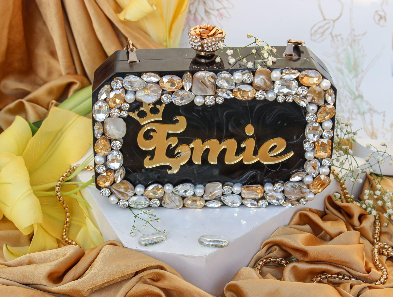 Sugarcrush Customised Bridal Resin Name Clutch - SUGARCRUSH