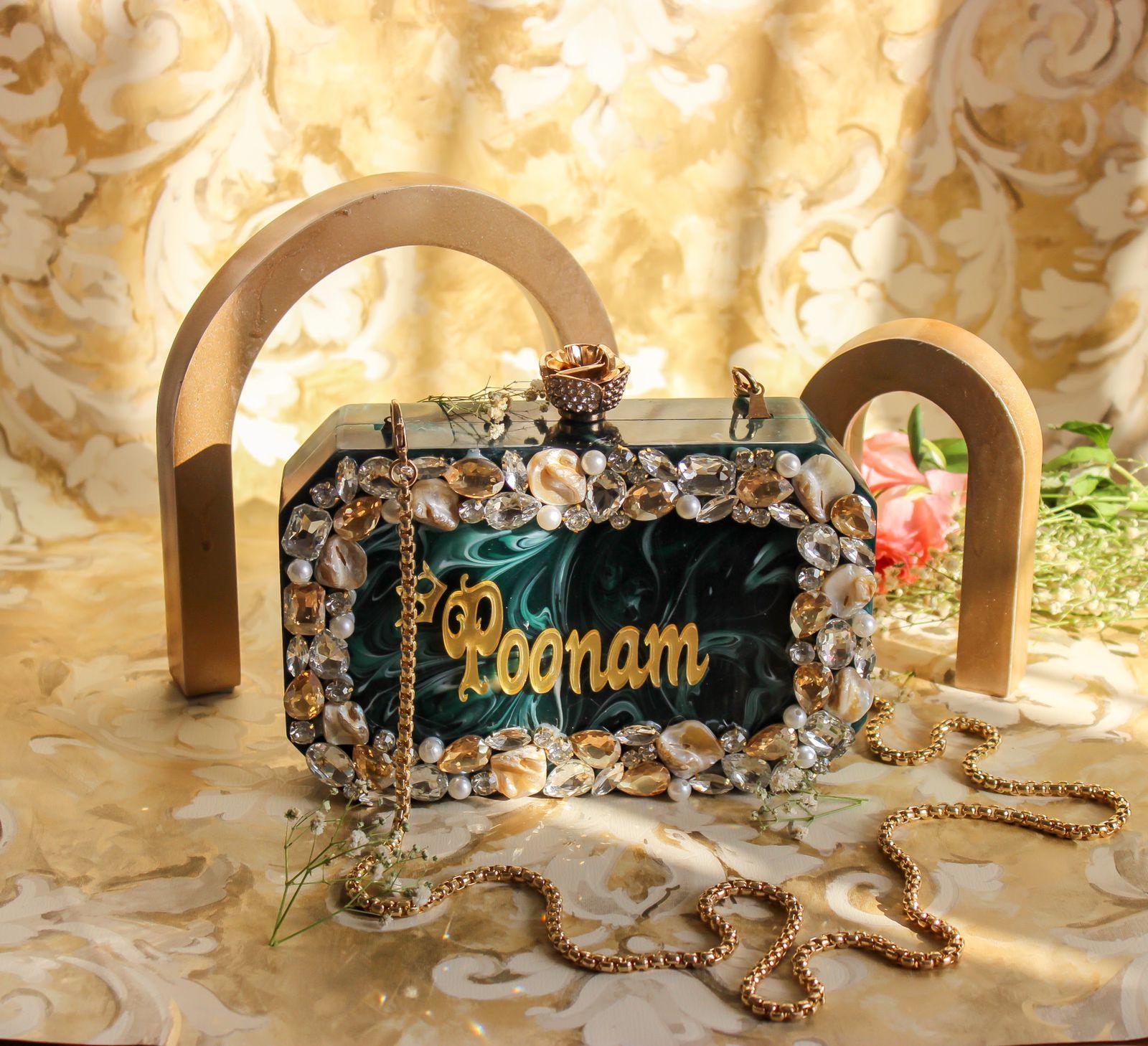 Sugarcrush Customised Bridal Resin Name Clutch - SUGARCRUSH