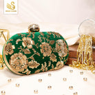 Sugarcrush green embroidered Clutch - SUGARCRUSH