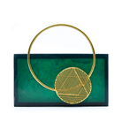 Sugarcrush green luxury embellished clutch with handle - SUGARCRUSH