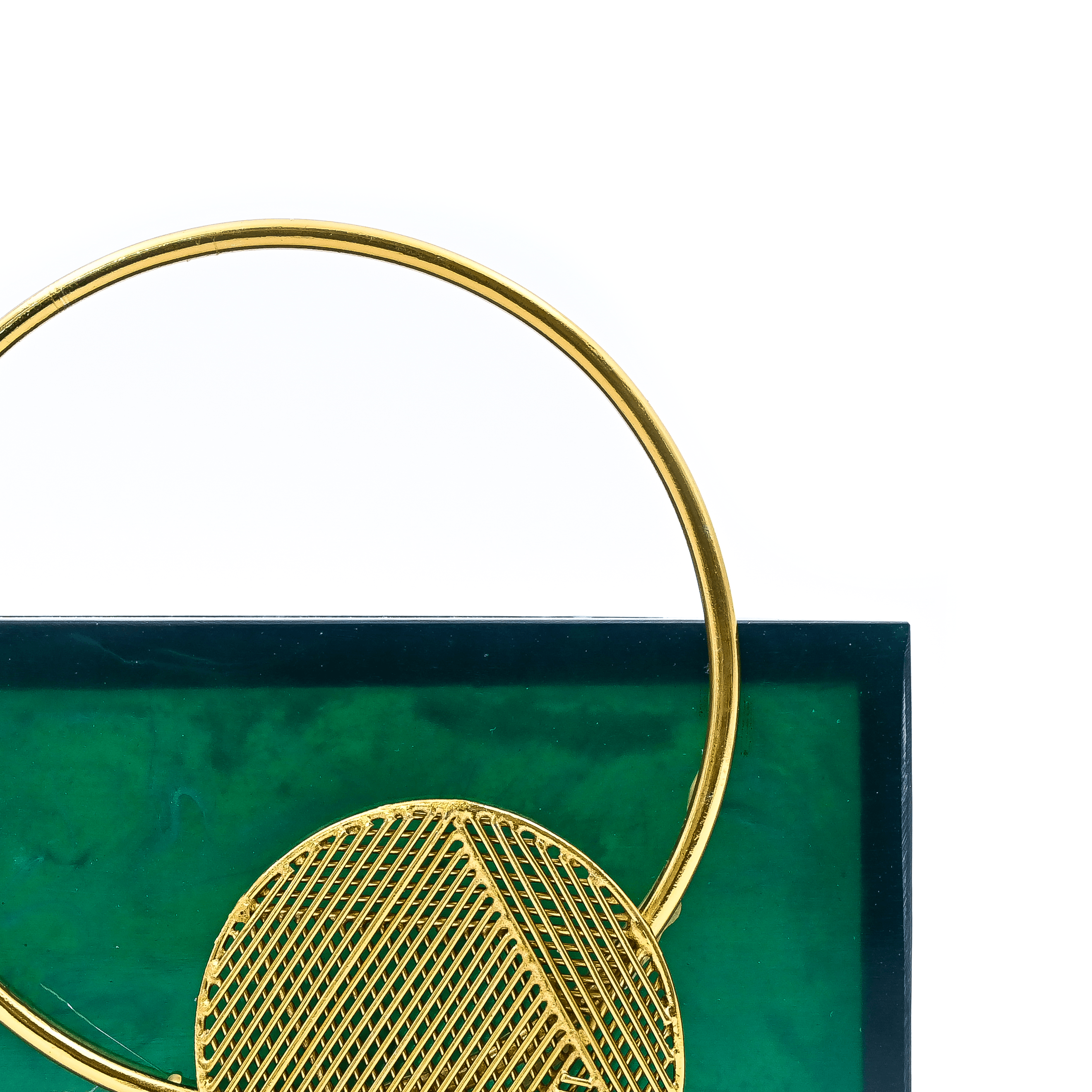 Sugarcrush green luxury embellished clutch with handle - SUGARCRUSH