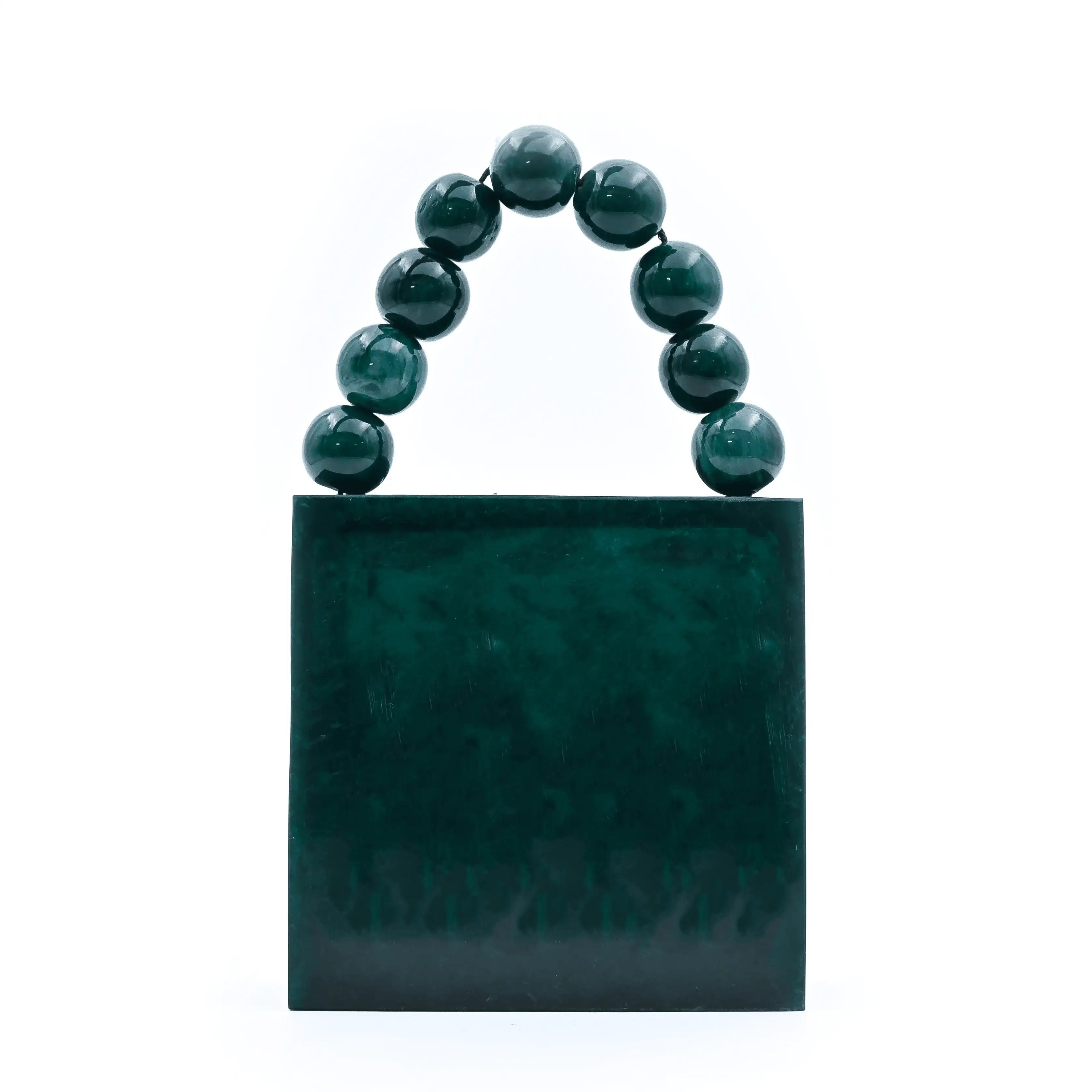 Sugarcrush Green luxury Mini embellished clutch with pearl handle - SUGARCRUSH