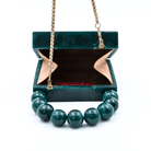 Sugarcrush Green luxury Mini embellished clutch with pearl handle - SUGARCRUSH