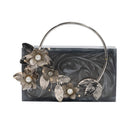 Sugarcrush Grey luxury embellished clutch with handle - SUGARCRUSH