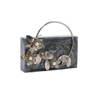 Sugarcrush Grey luxury embellished clutch with handle - SUGARCRUSH