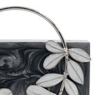 Sugarcrush Grey luxury embellished clutch with pearl handle - SUGARCRUSH