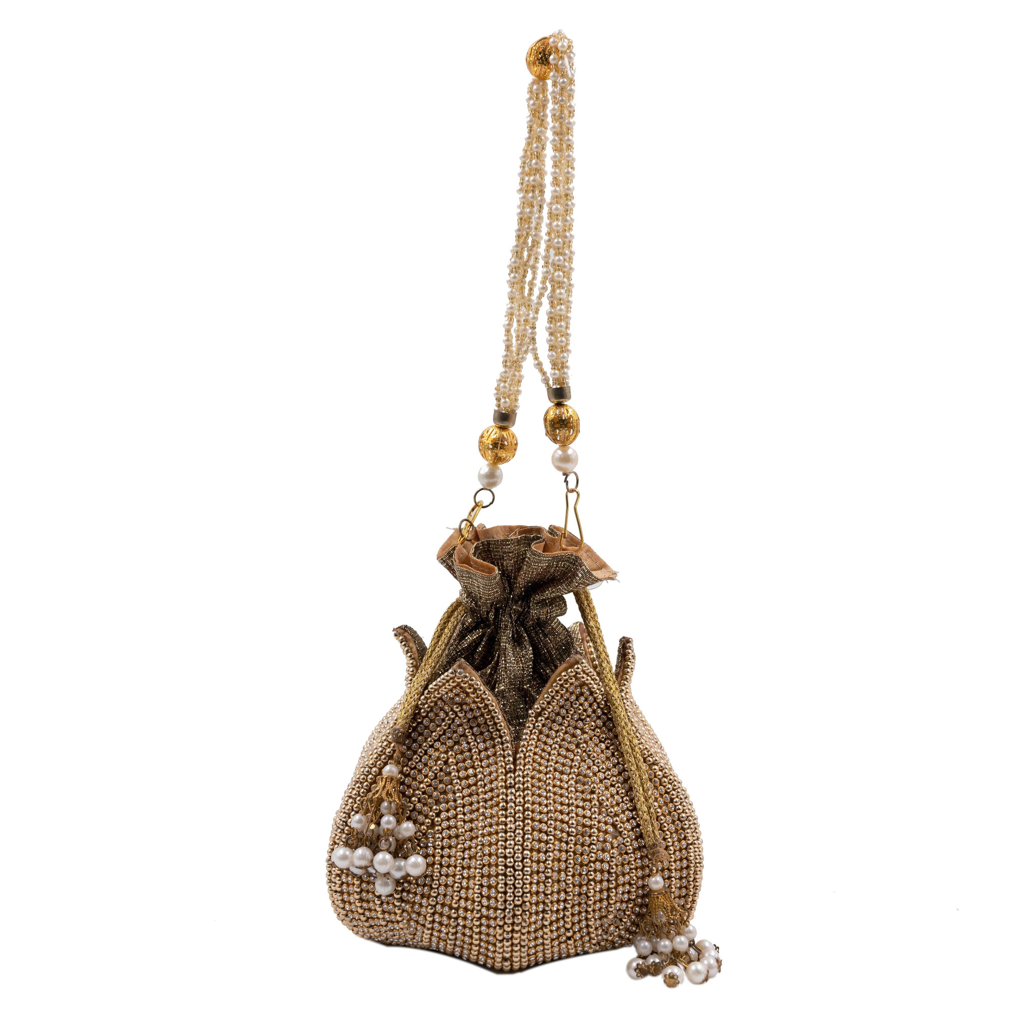 Rima Embroidered Mini Lotus Potli - SUGARCRUSH