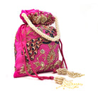 Sugarcrush Magenta Luxury Potli Bag With Drawstring Closure - SUGARCRUSH