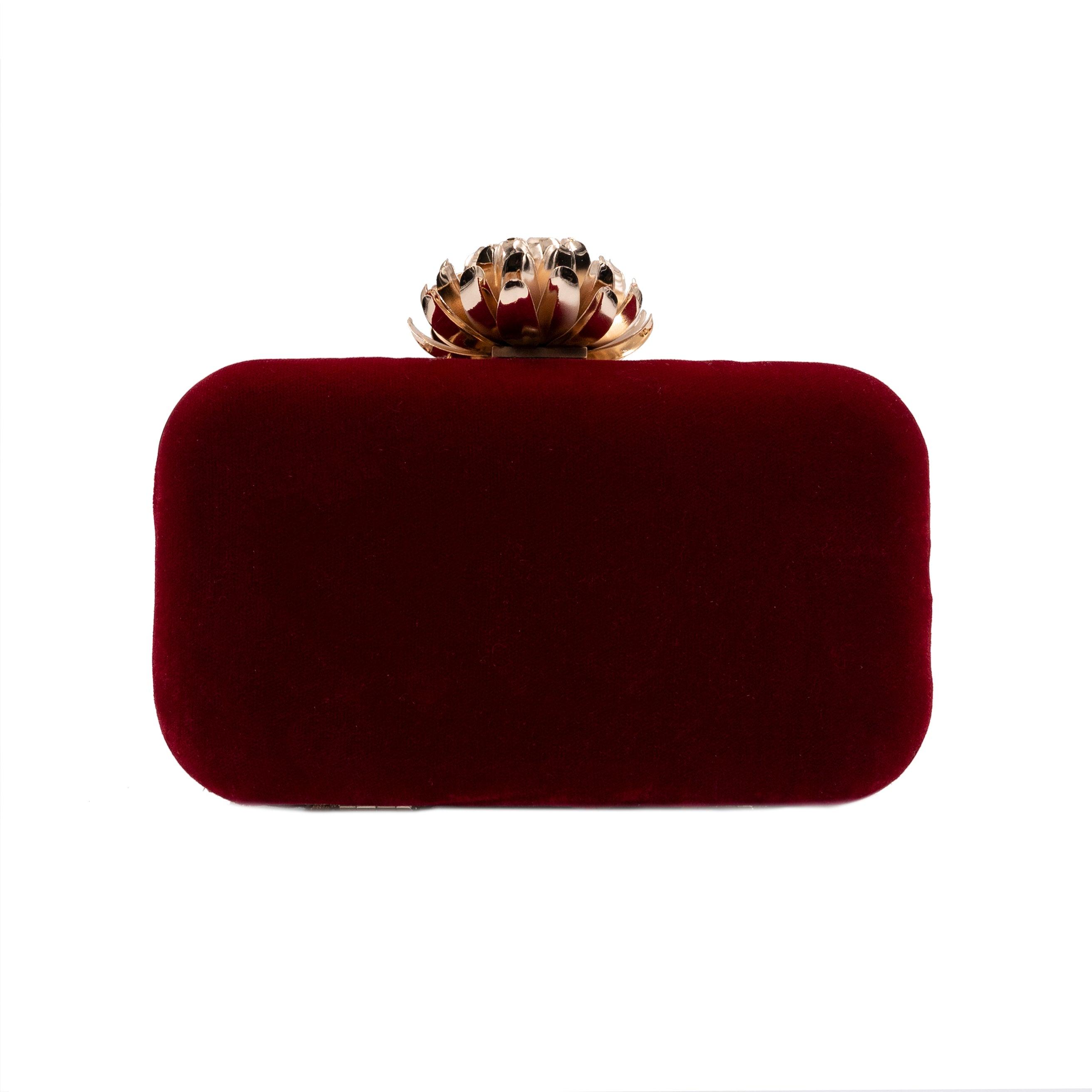 Sugarcrush Maroon embroidered Clutch - SUGARCRUSH