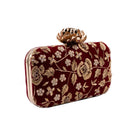 Sugarcrush Maroon embroidered Clutch - SUGARCRUSH