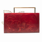 Sugarcrush maroon luxury embellished clutch with handle - SUGARCRUSH