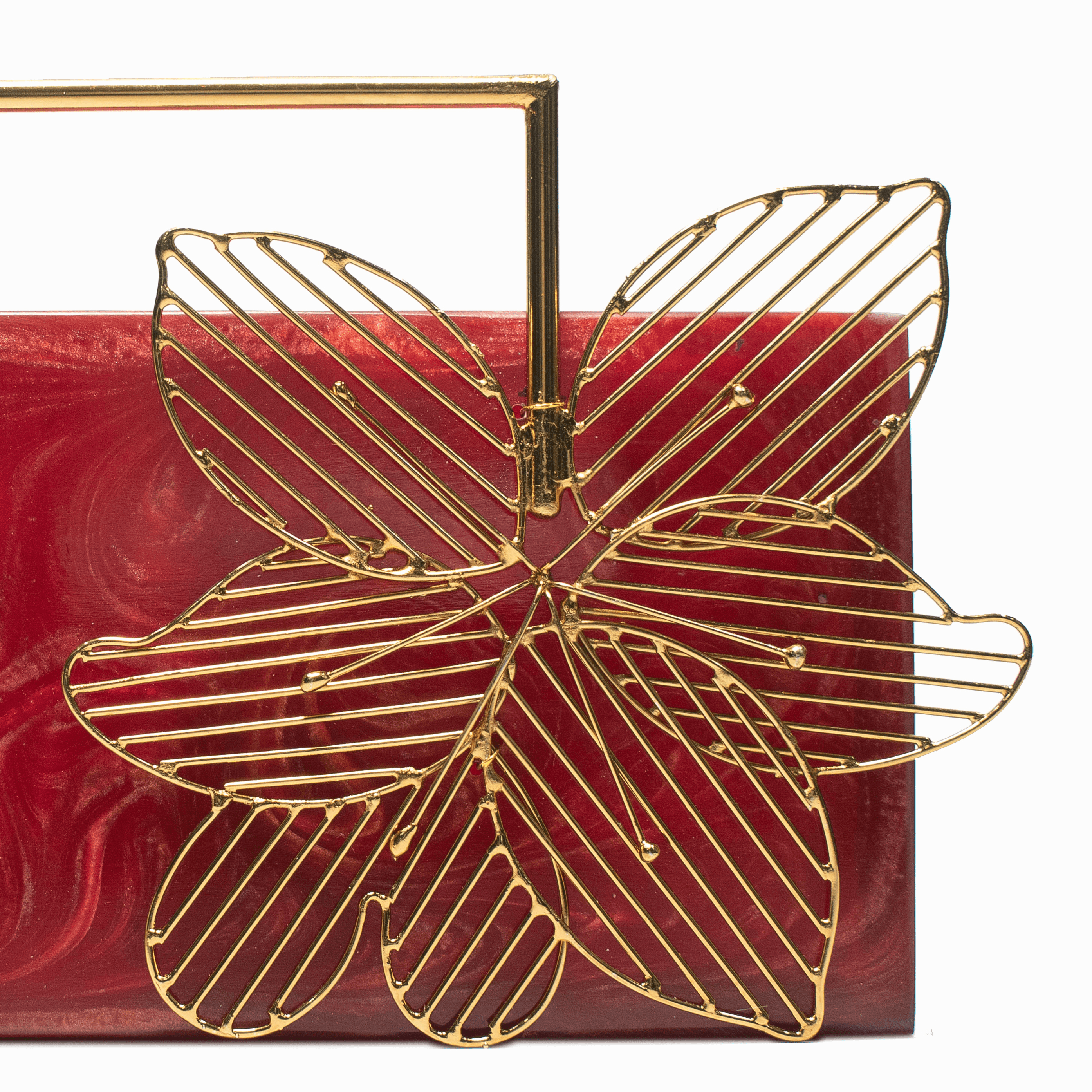 Sugarcrush maroon luxury embellished clutch with handle - SUGARCRUSH