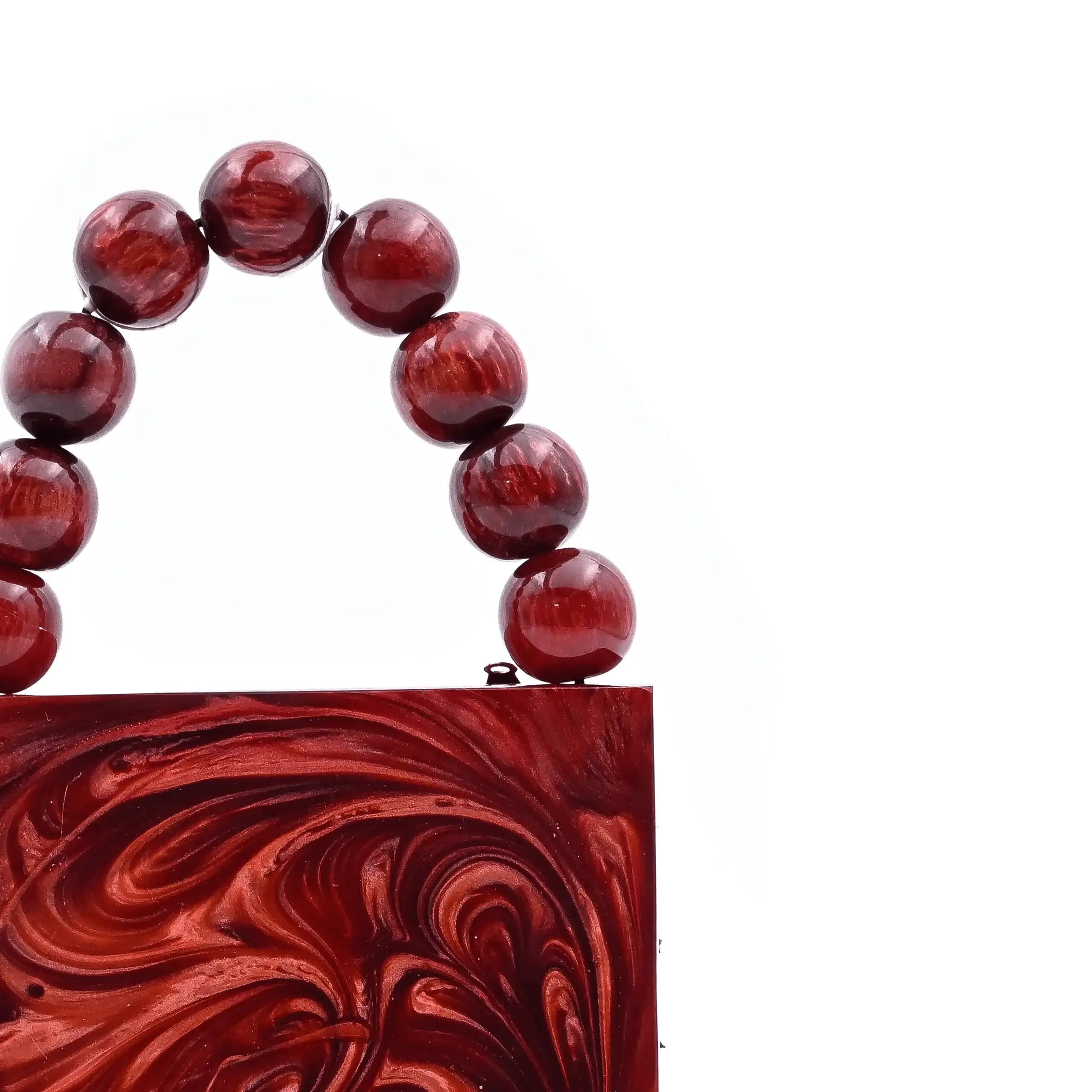 Sugarcrush Maroon luxury Mini embellished clutch with pearl handle - SUGARCRUSH