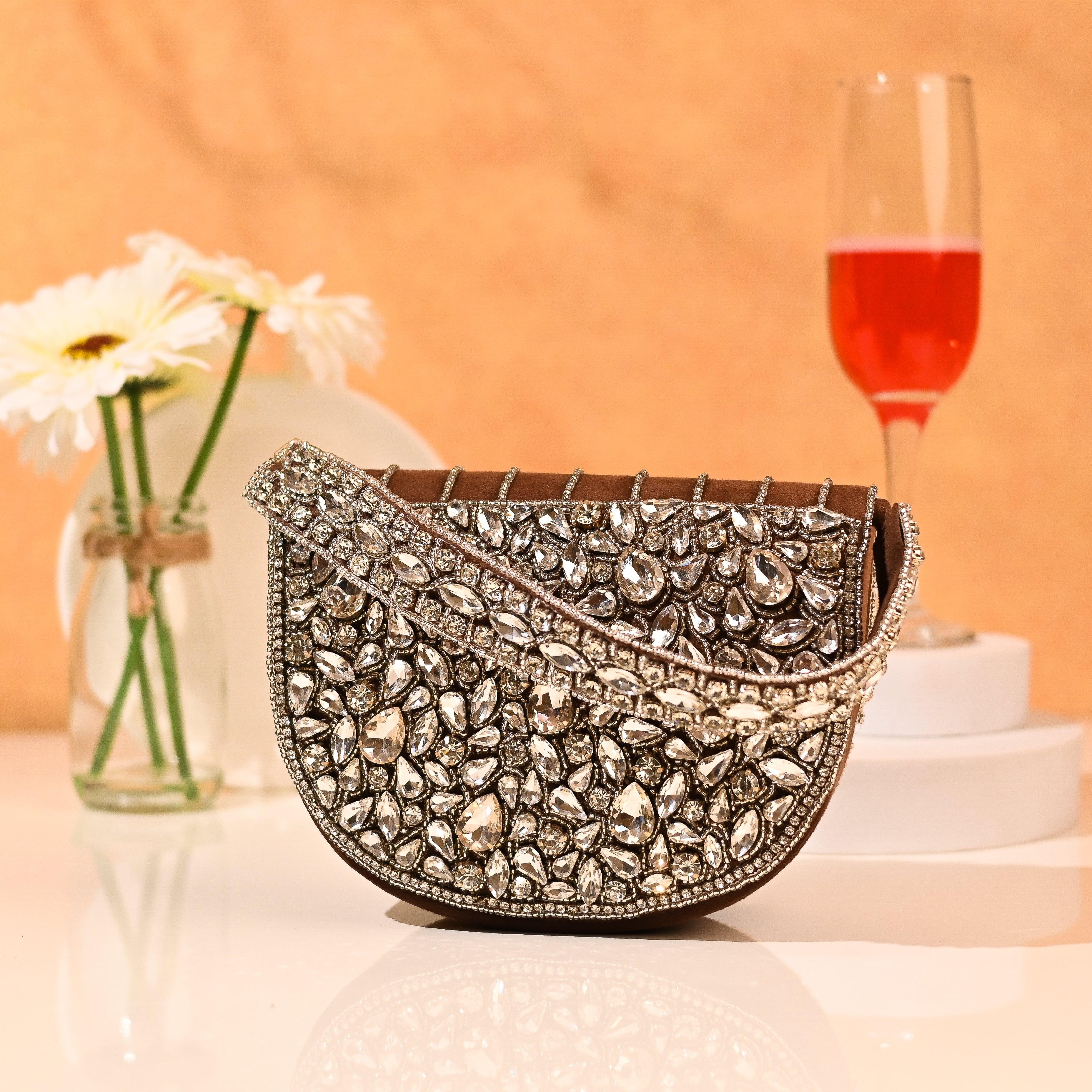 Sugarcrush Oval bridal Crystal Luxury Bag - SUGARCRUSH