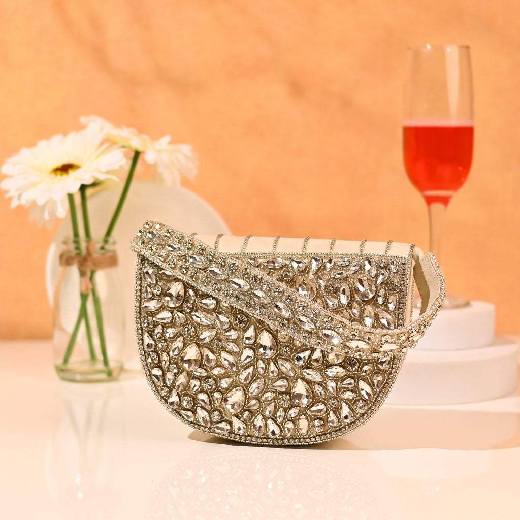 Sugarcrush Oval bridal Crystal Luxury Bag - SUGARCRUSH