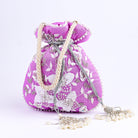 Sugarcrush purple bridal Luxury Potli Bag With Drawstring Closure - SUGARCRUSH