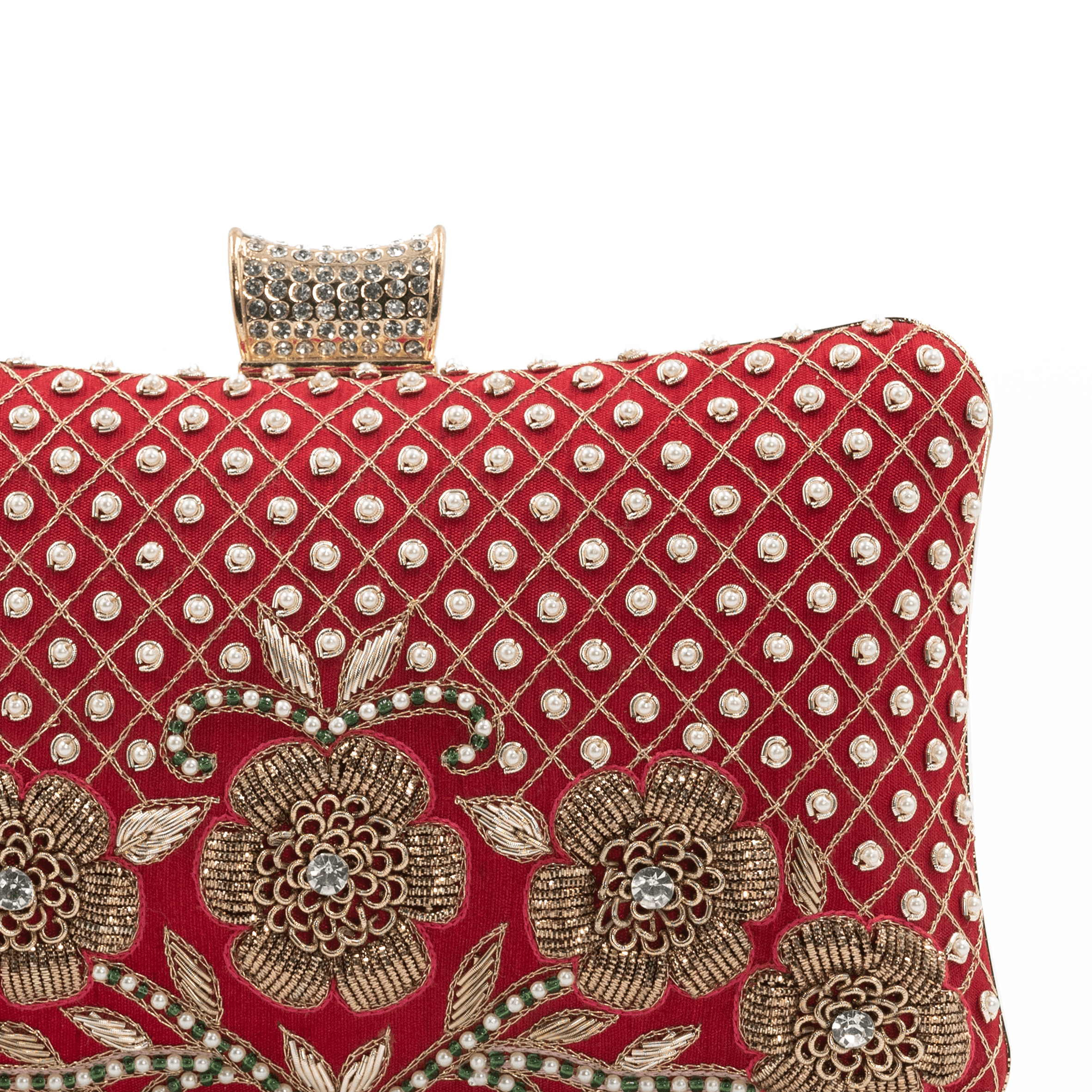 Sugarcrush Red embroidered Clutch - SUGARCRUSH