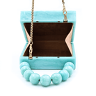 Sugarcrush sea Green luxury Mini embellished clutch with pearl handle - SUGARCRUSH