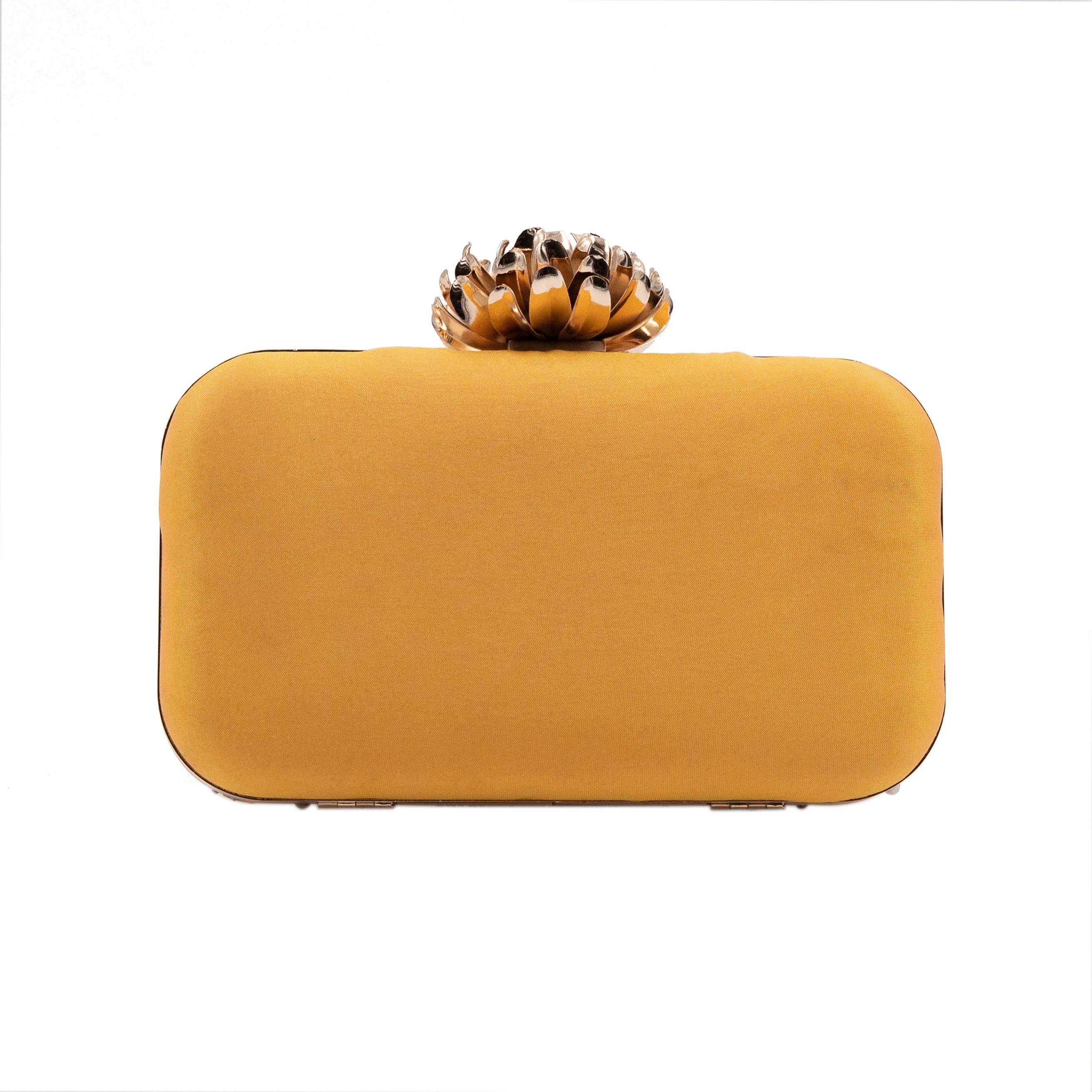 Sugarcrush yellow embroidered Clutch - SUGARCRUSH